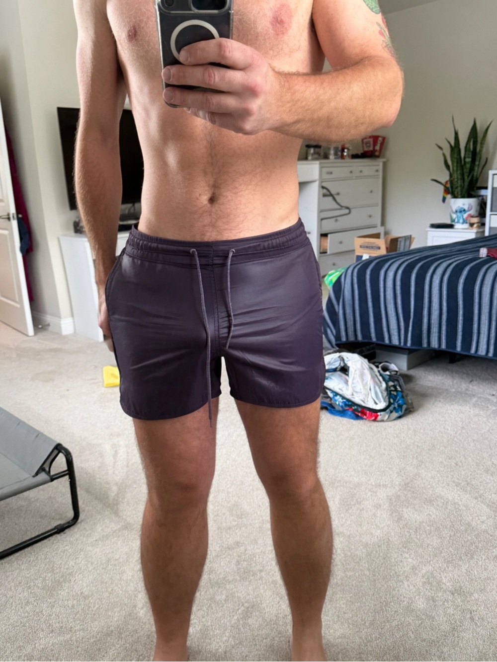 Men's Slim fit Swim Trunks - Deep Plum XL